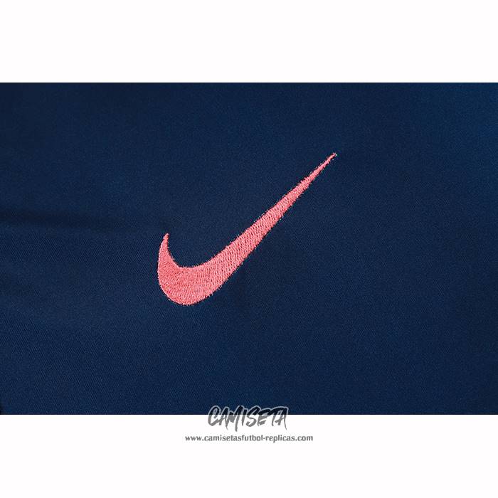 Chandal del Barcelona 2025-2026 Manga Corta Azul - Pantalon Corto Rosa